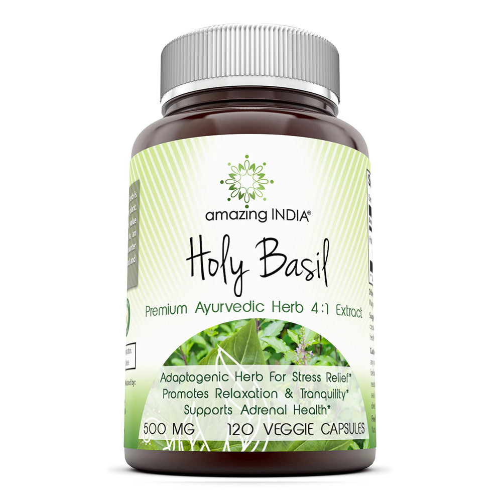 Amazing Nutrition Amazing India Holy Basil Extract 500 Mg Veggie Capsules, 120 Ea